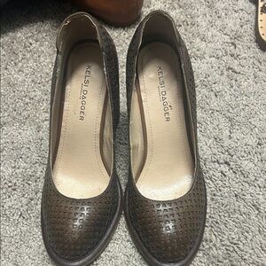 Kelsi Dagger Brown Perforated Heels